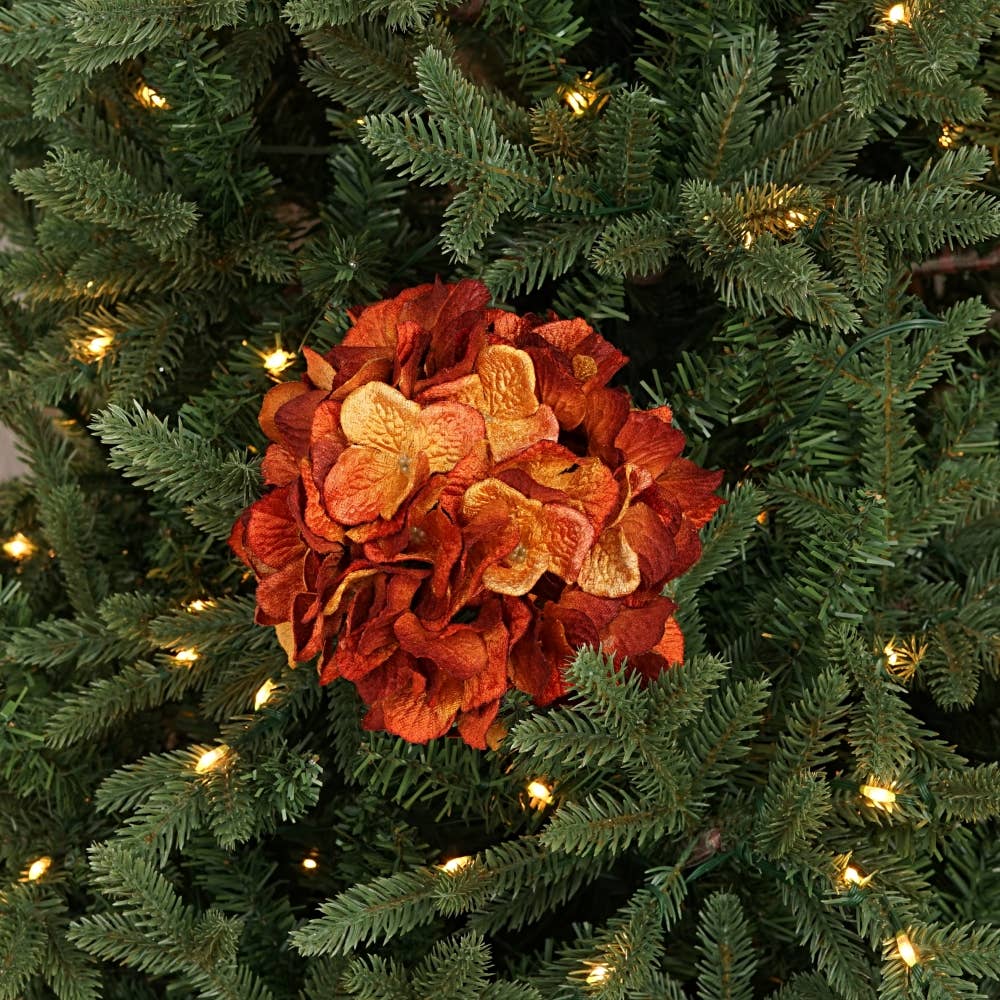 32006 - 11inLx5inD Hydrangea Head - ORANGE - HER Home Design Boutique